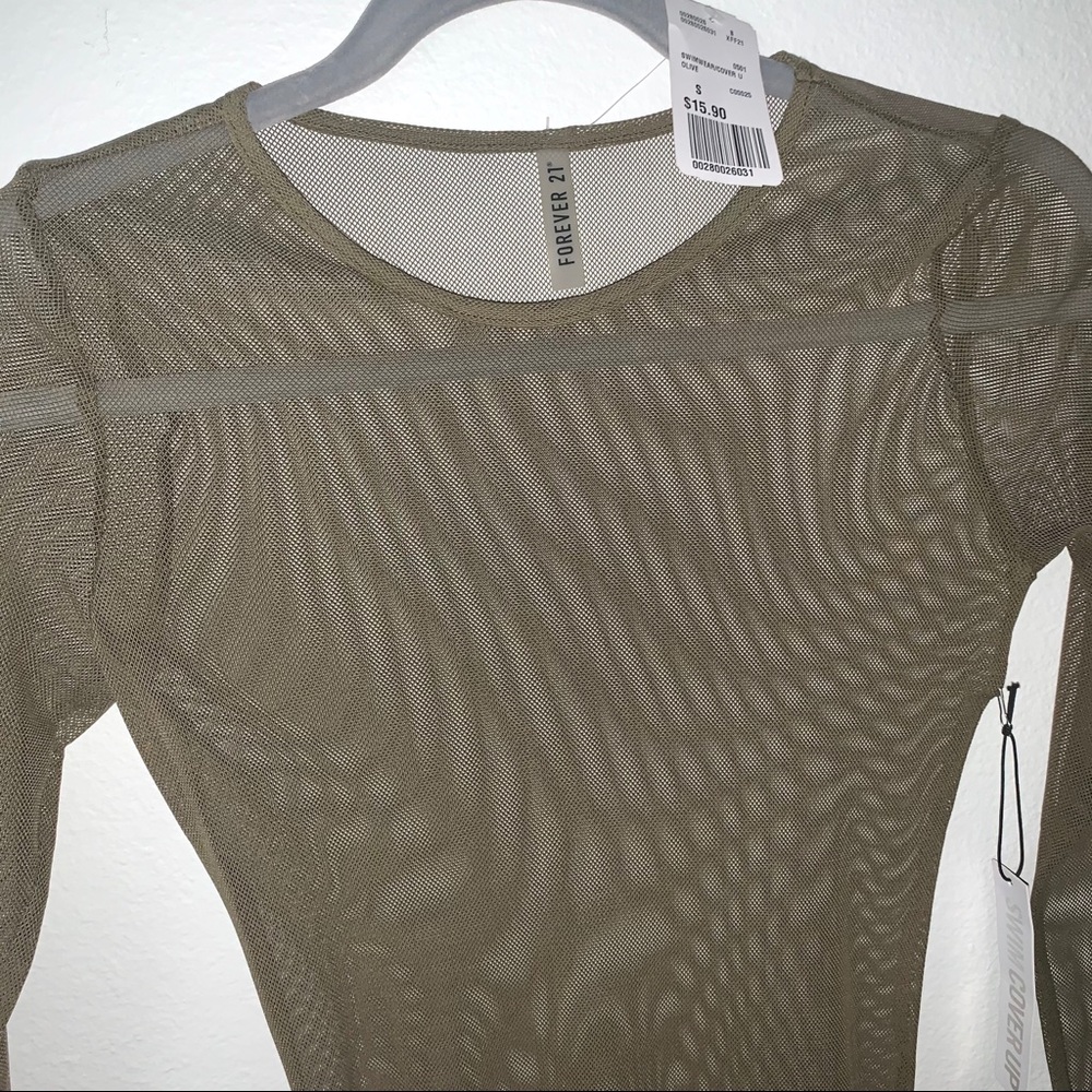 Forever 21 Green Mesh Swimsuit Cover Up- Medium - Picture 2 of 4